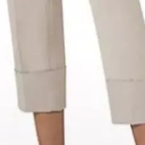 Akris Punto NWT Farell Sand Color Trousers 100% Cotton Size 2 Elastic Waist - Picture 2 of 4